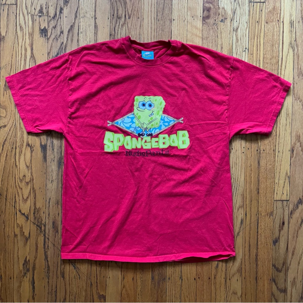 Vintage 2001 Nickelodeon SpongeBob SquarePants Nudie Pants T-Shirt